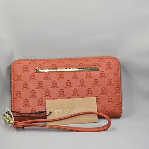 Steve Madden Embossed Orange Wristlet Wallet